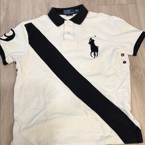 Ralph Lauren White and Black Polo Shirt